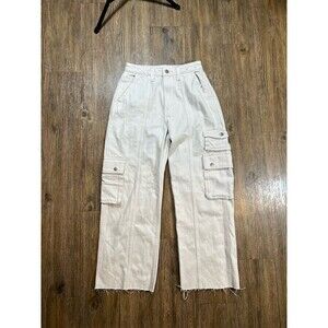 Abercrombie & Fitch Cargo Pants 25/0 High Rise Relaxed Khaki Baggy Curve Love